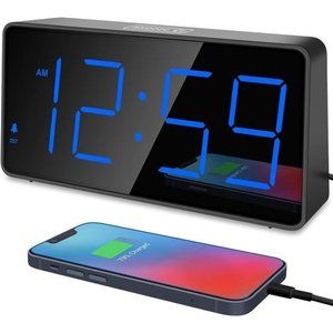 Digital Clock Alarm Clock for Bedrooms Large Big Numbers 5 Dimmers for Seniors